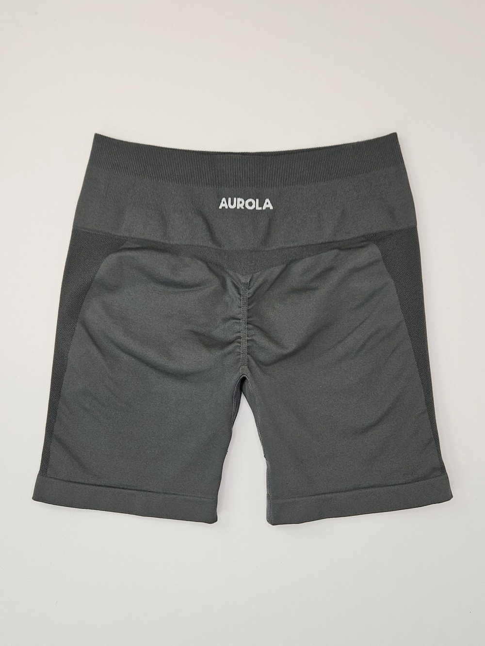AUROLA Intensify Workout Shorts Grey Seamless Scrunch Butt Biker Size S